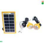 Solar Mini Home Lighting Kit with 2 LED Bulbs (3W each), Inbuilt 17Wh Lithium Battery, 5W Solar Panel, USB Mobile Charger & Electricity Charger