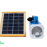 Rechargeable Solar LED Torch with Robust Holder, 24Wh Inbuilt Battery, 3W Solar Panel and Hybrid Charging