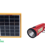 SUI Rechargeable Solar LED Torch with 2 Light Modes, Inbuilt Lithium Battery, 2W Solar Panel and Hybrid Charging