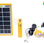 Solar Mini Home Lighting Kit with 2 LED Bulbs (3W each), Inbuilt 17Wh Lithium Battery, 5W Solar Panel, USB Mobile Charger & Electricity Charger