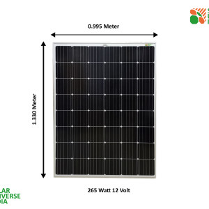 SUI 265W Monocrystalline Solar Panel - 12V - Pack of 2 Units