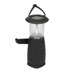 Plastic Camping Lantern With Hand Dynamo, 6 Leds and Dual Lighting, Inbuilt Battery & Solar Panel  (Black, 4-watt)