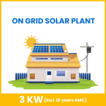 On-Grid Solar Plant (3kW) with 10 years AMC Support