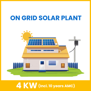 On-Grid Solar Plant (4kW) with 10 Years AMC Support